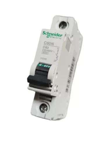 Schneider 24248 interruptor magnetotérmico 1p 63a 6k c 1 módulo c60